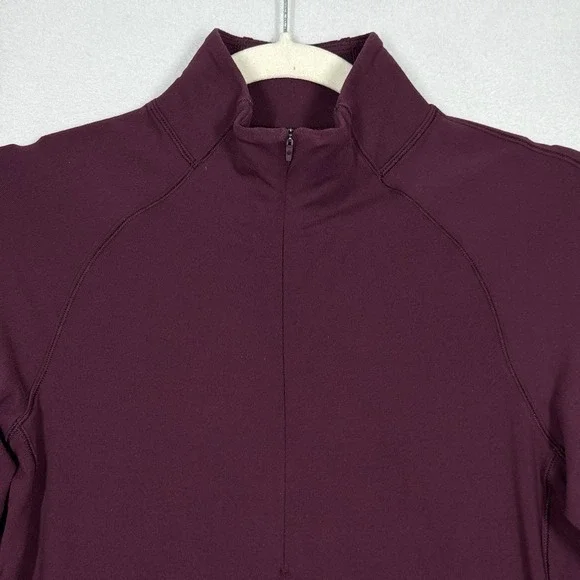 Lululemon Top Womens 6‎ Outrun the Elements 1/2 Zip Rulu Fabric Burgundy Running - Picture 2 of 10